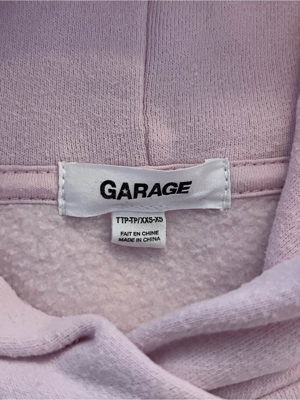 Garage Light Pink Cropped Hoodie - Picture 4 of 5